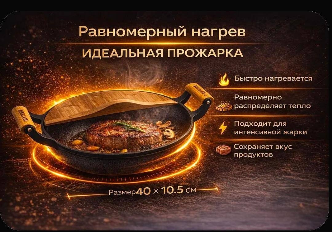 Вок ZWILLON 40 см с антипригарным покрытием, чугун купить,15000