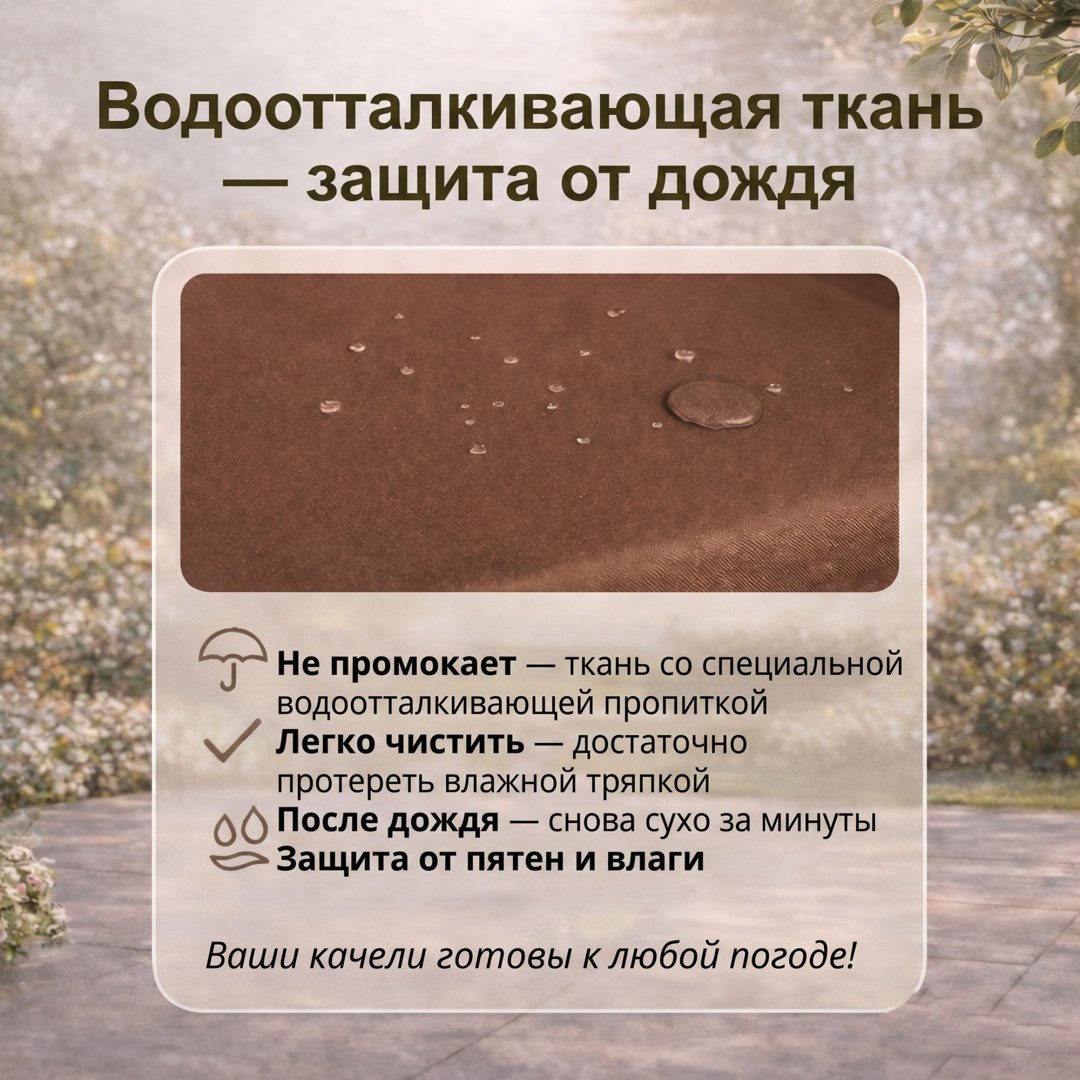 Садовые качели до 260 кг, кол-во мест: 3, коричневый