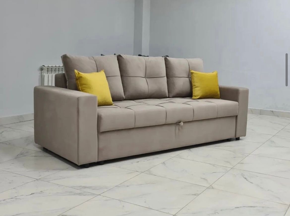 Диван прямой Modern D0, 220х70 см, обивка микровелюр, бежевый купить,NaN