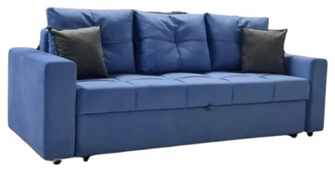 Диван прямой Modern D0, 220х70 см, обивка микровелюр, синий купить,210000