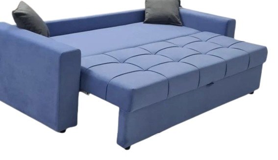 Диван прямой Modern D0, 220х70 см, обивка микровелюр, синий купить,210000