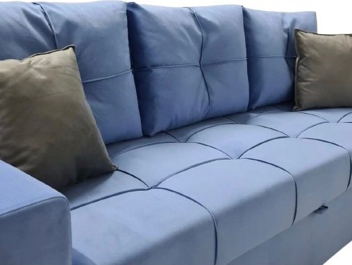 Диван прямой Modern D0, 220х70 см, обивка микровелюр, синий купить,210000