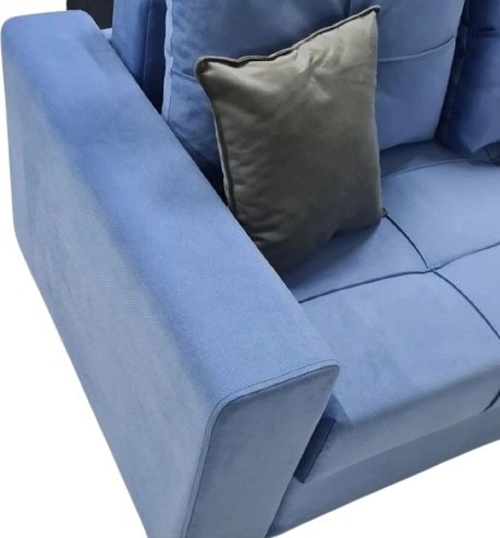 Диван прямой Modern D0, 220х70 см, обивка микровелюр, синий купить,210000