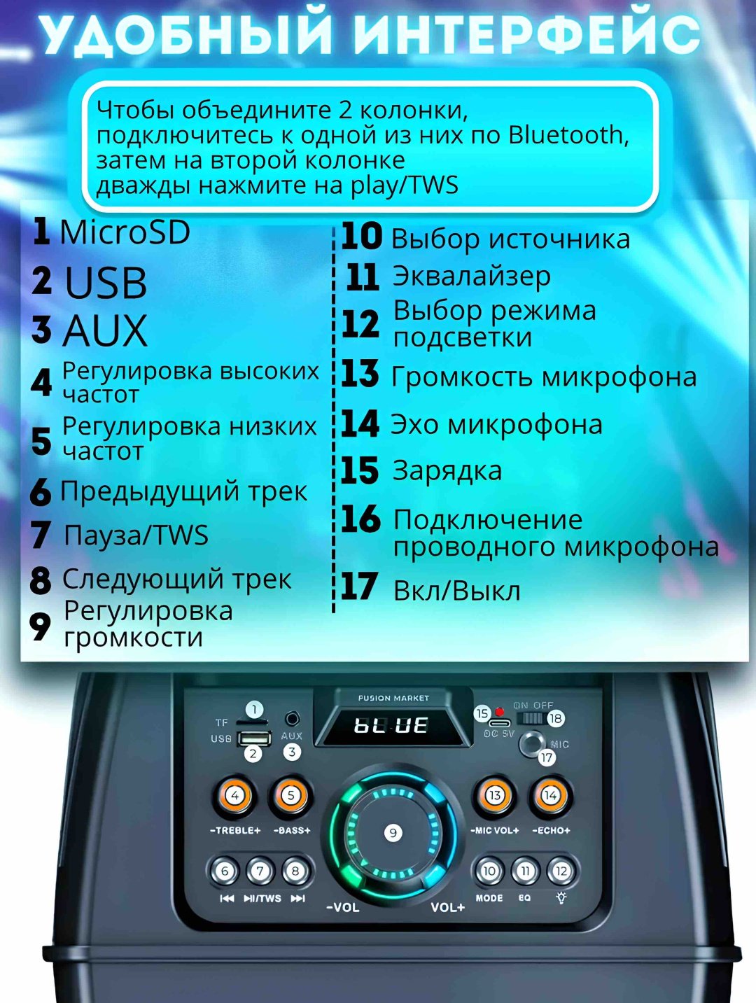 Портативная колонка OPPONAI Bas-8238 черный купить,NaN