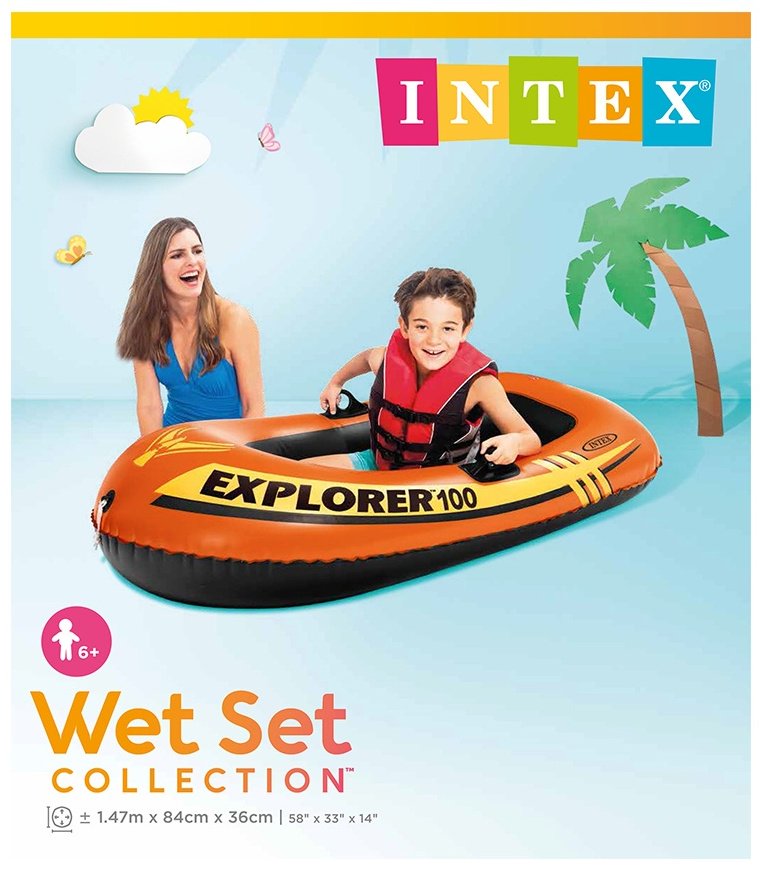 Надувная лодка Intex 58329NP оранжевый
