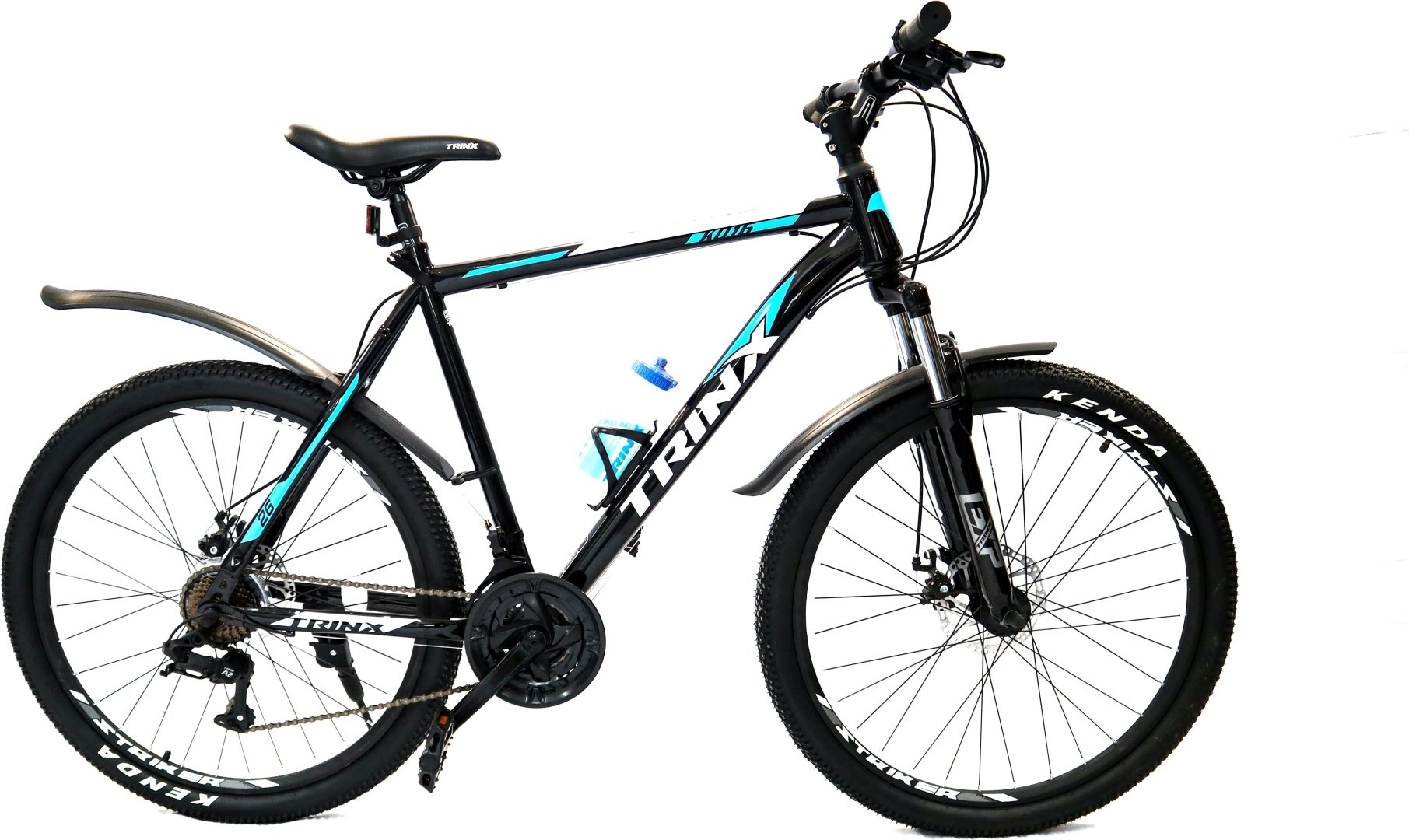Велосипед TRINX K016 2021 21 дюйм черный-голубой купить,125000