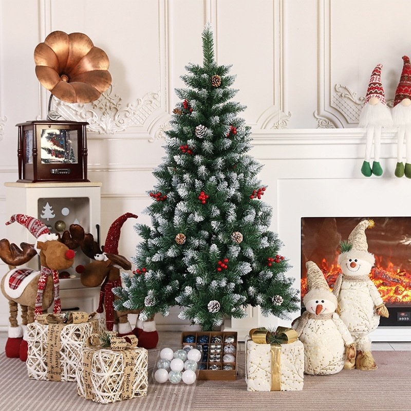 Новогодняя елка Christmas Market Новогодняя с шишками и ягодой заснежная разборная 180 см, d нижних веток 115 с купить,NaN