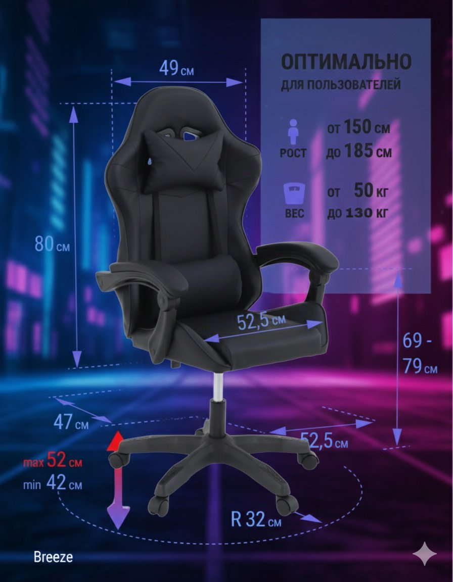 Компьютерное кресло DJY01, черный купить,44000