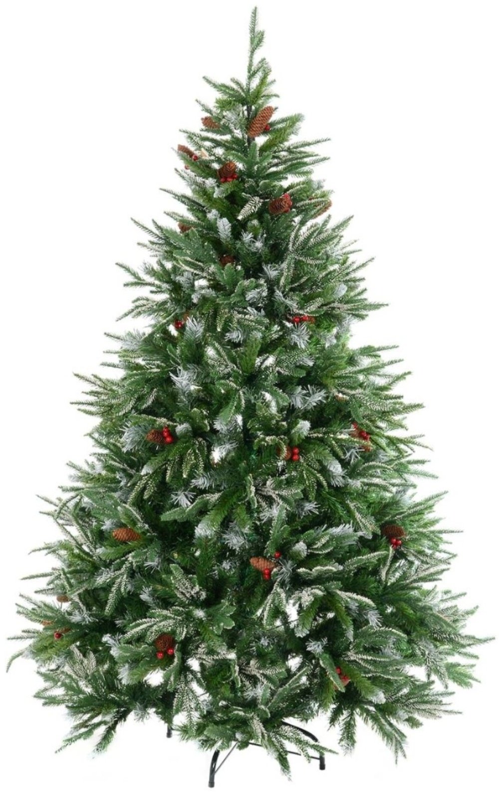 Новогодняя елка Green с ягодами и шишками 180 см, комбинированная купить,NaN