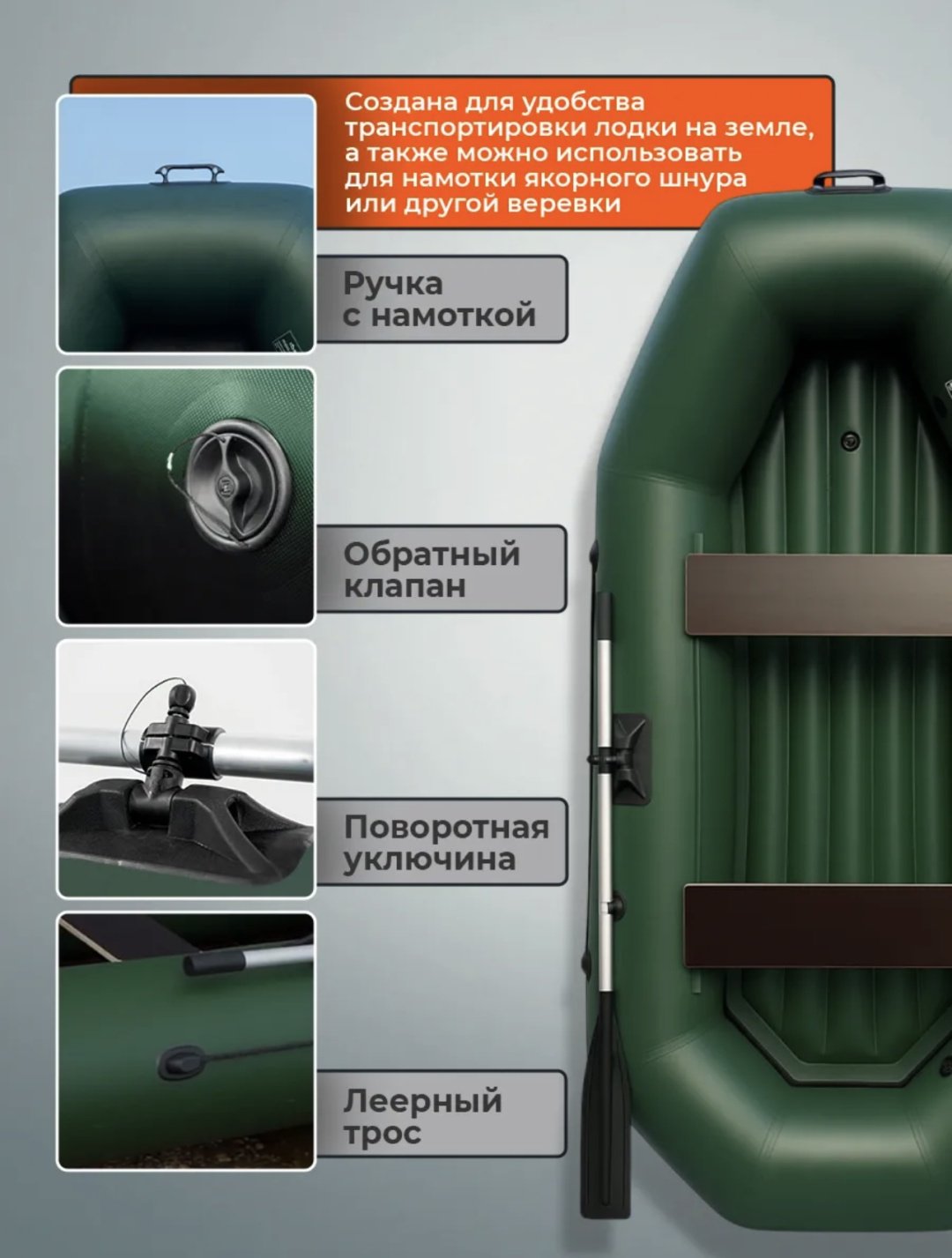 Надувная лодка RUFF PRO 260НД зеленый купить,265000
