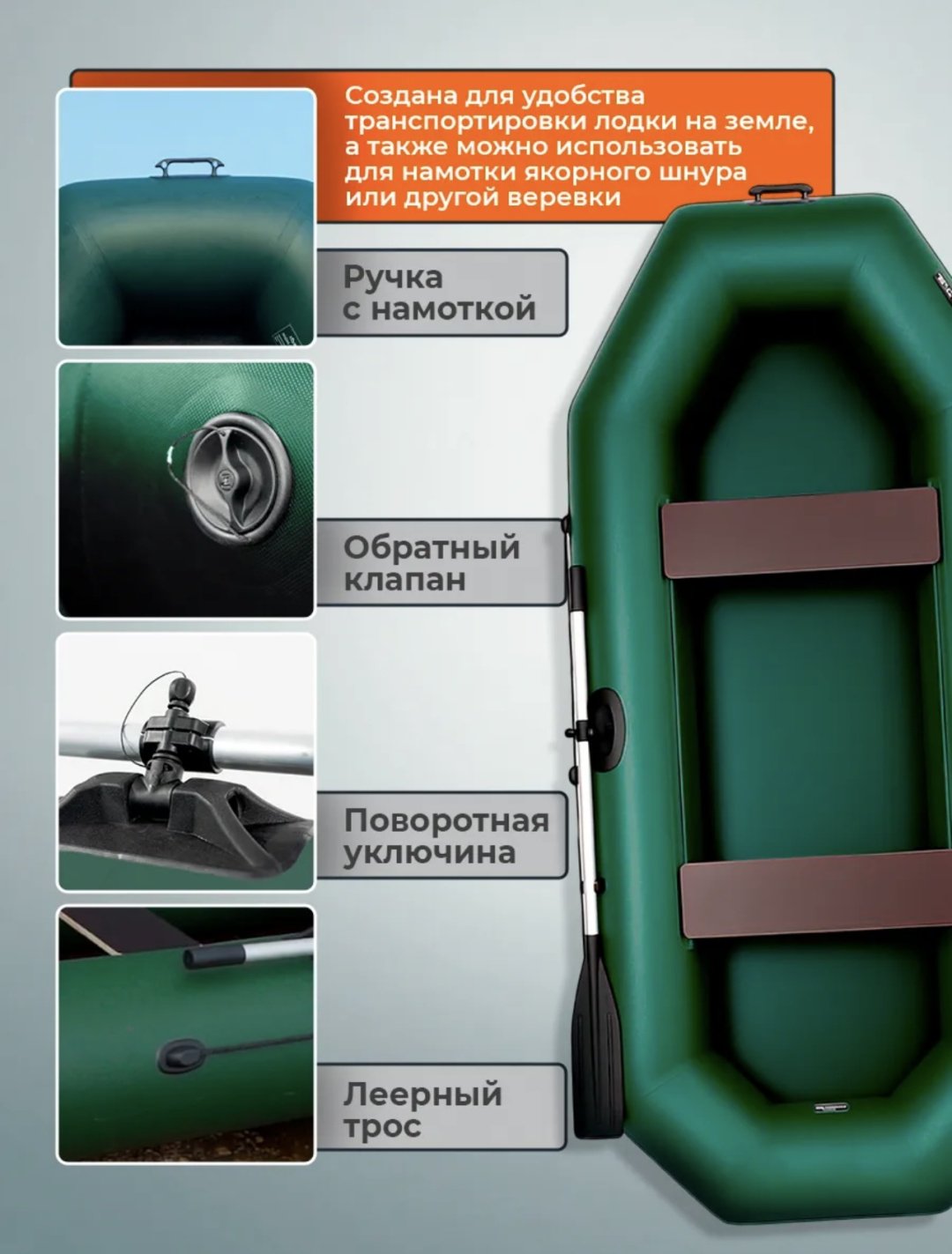 Надувная лодка RUFF PRO 245 зеленый купить,195000