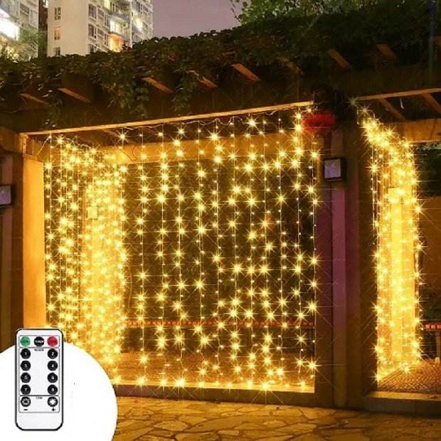 Электрогирлянда Водопад, штора Led Light цвет свечения теплый белый 3 м купить,4100