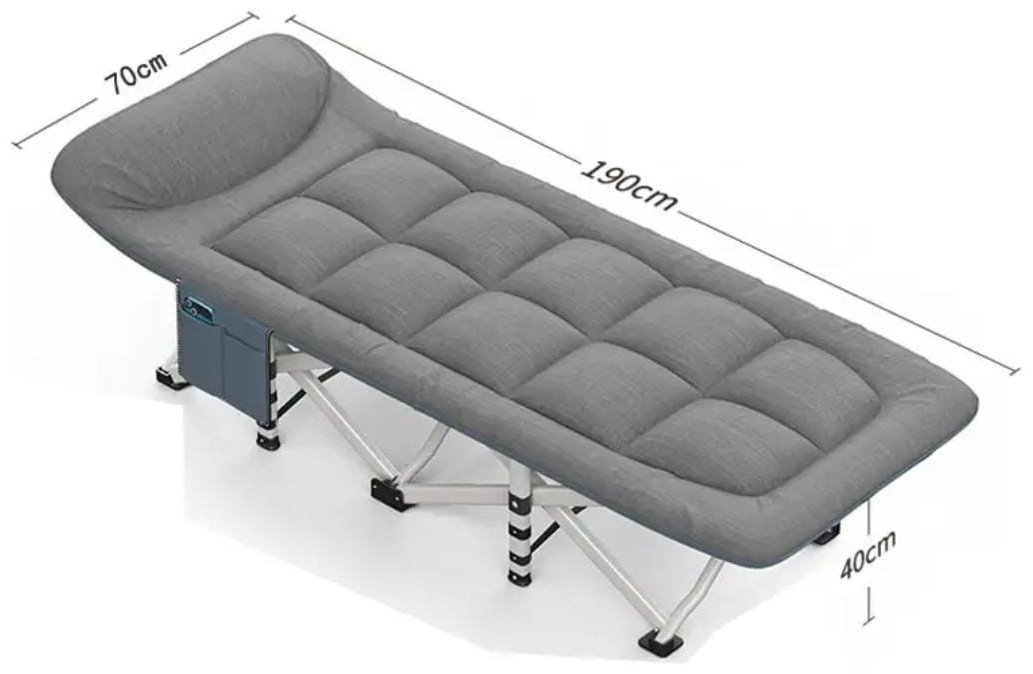 Раскладушка Green Royal 70х190 см , серый