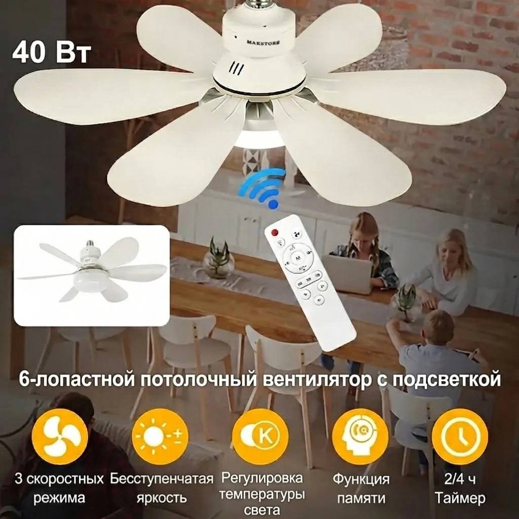 Вентилятор MAKSTORE A1120 белый купить,NaN