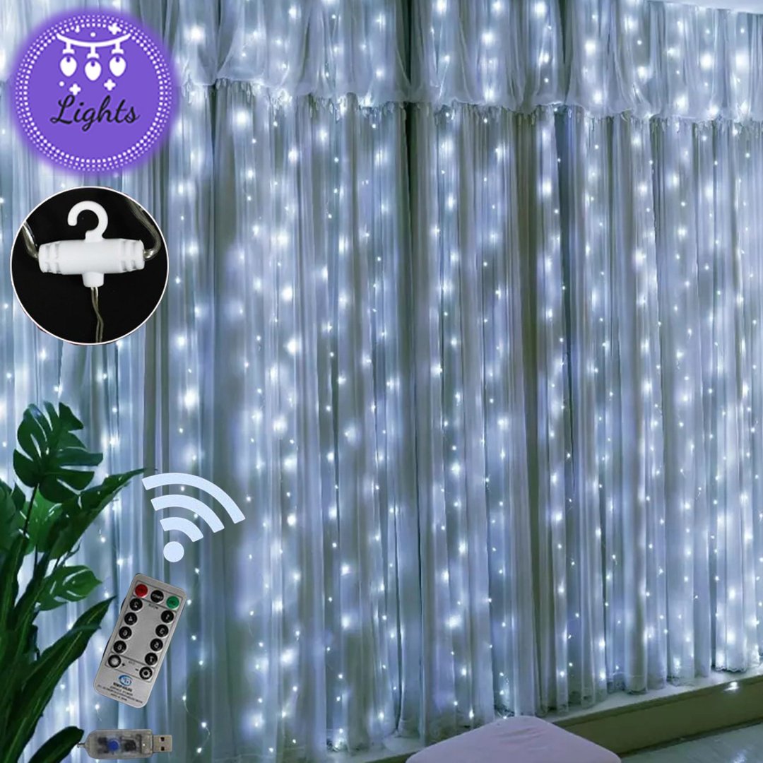 Электрогирлянда Нить, водопад, штора, штора LED LIGHTS цвет свечения мультиколор 3 м