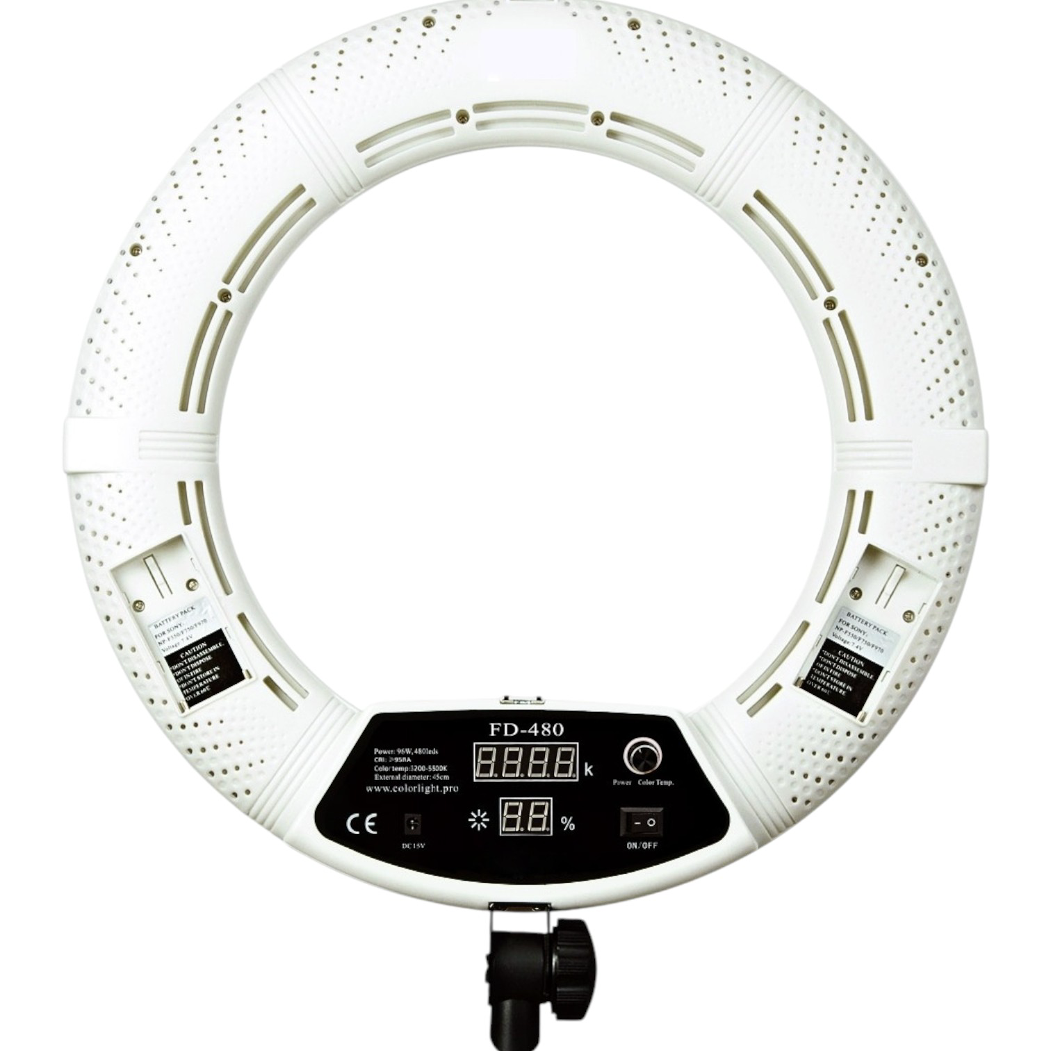 Кольцевая лампа ZNLUX FD-480 46 см white