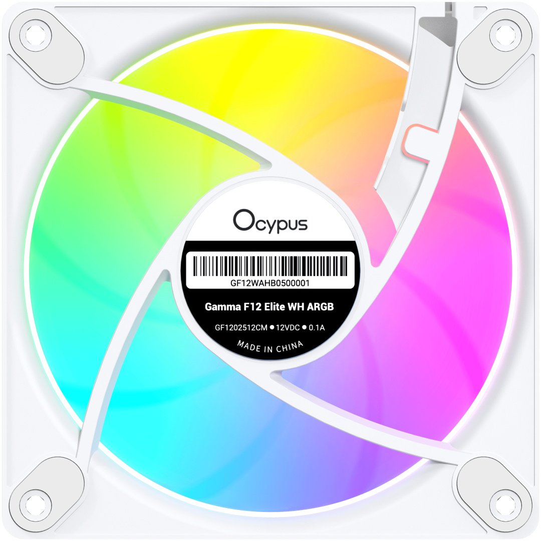 Кулер для корпуса Ocypus Gamma F12 Elite WH ARGB, Gamma-F12-WH1AM00E-GL белый купить,2890