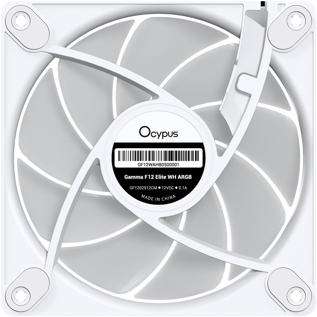 Кулер для корпуса Ocypus Gamma F12 Elite WH ARGB, Gamma-F12-WH1AM00E-GL белый купить,2890