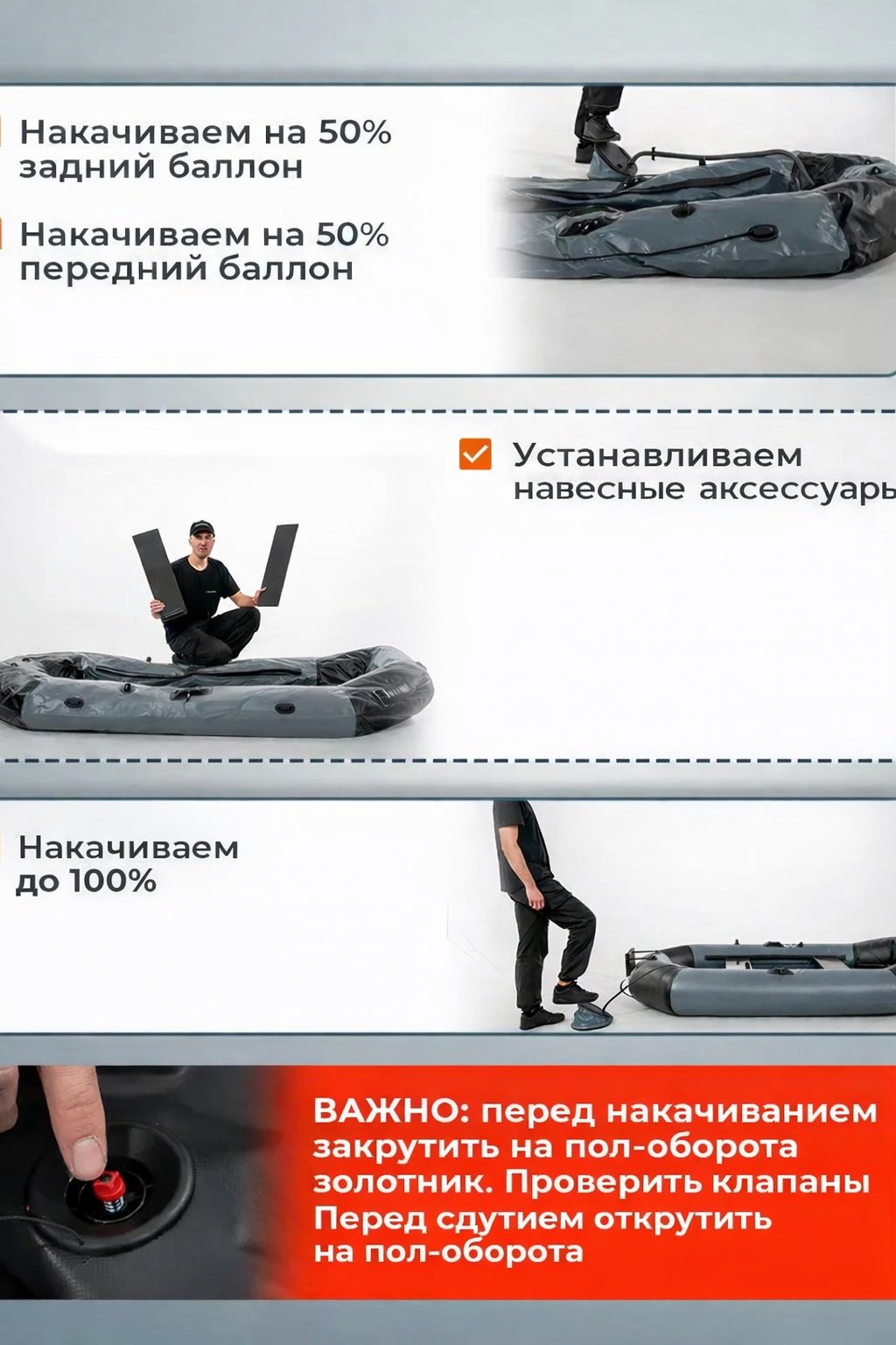 Надувная лодка RUFF PRO 245 серый купить,190000