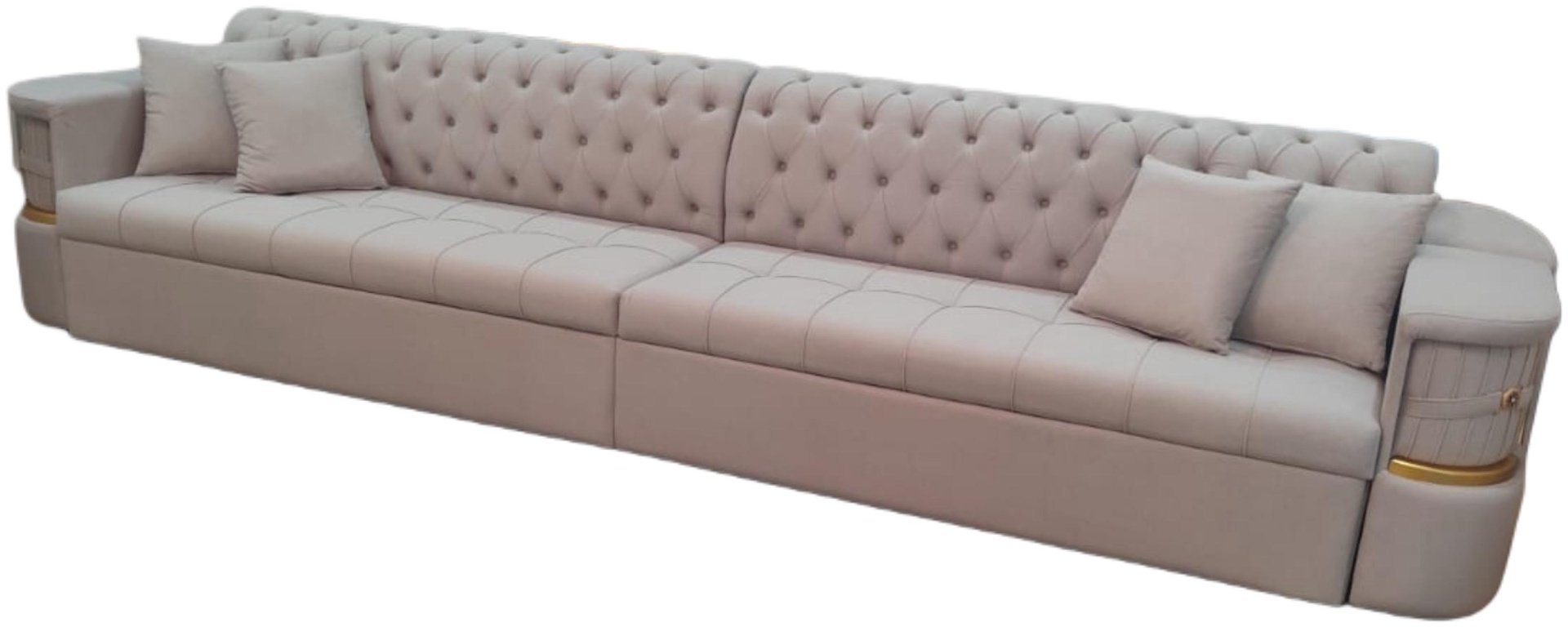Диван ABYLAI MEBEL Честер, 400х90 см, обивка велюр, бежевый купить,NaN