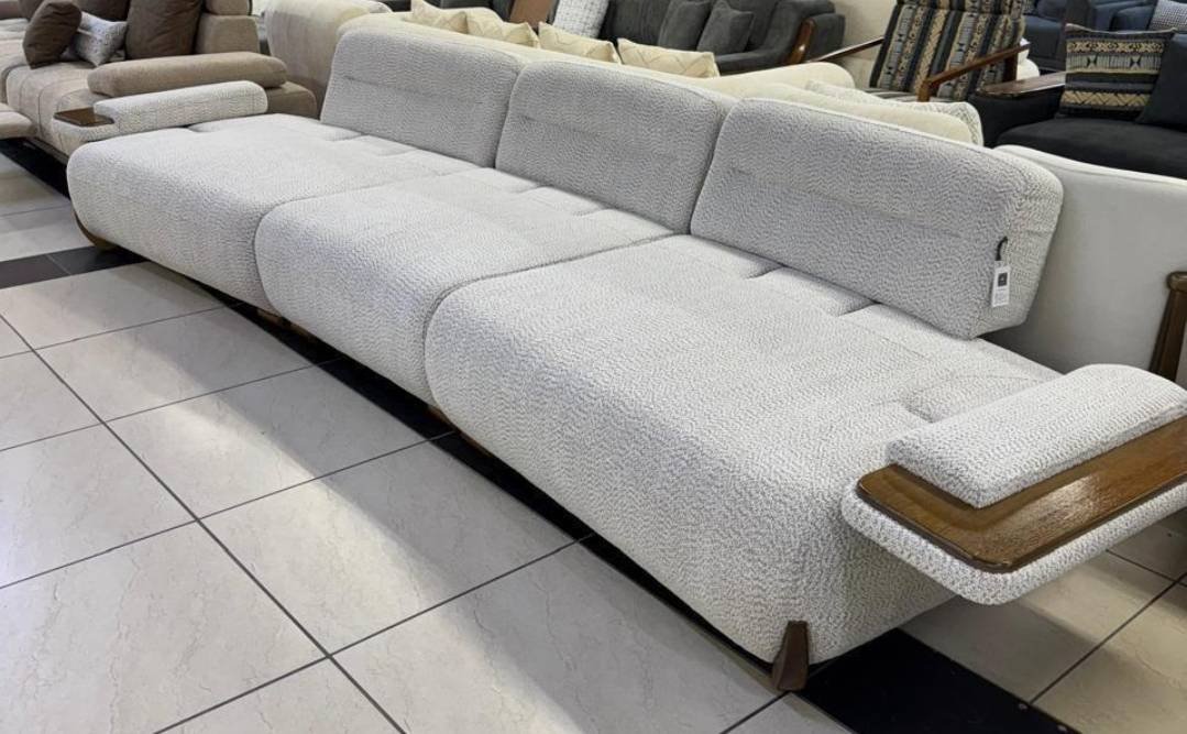 Диван TURAN HOME Lavida, 360х100 см, обивка велюр, серый купить,470000