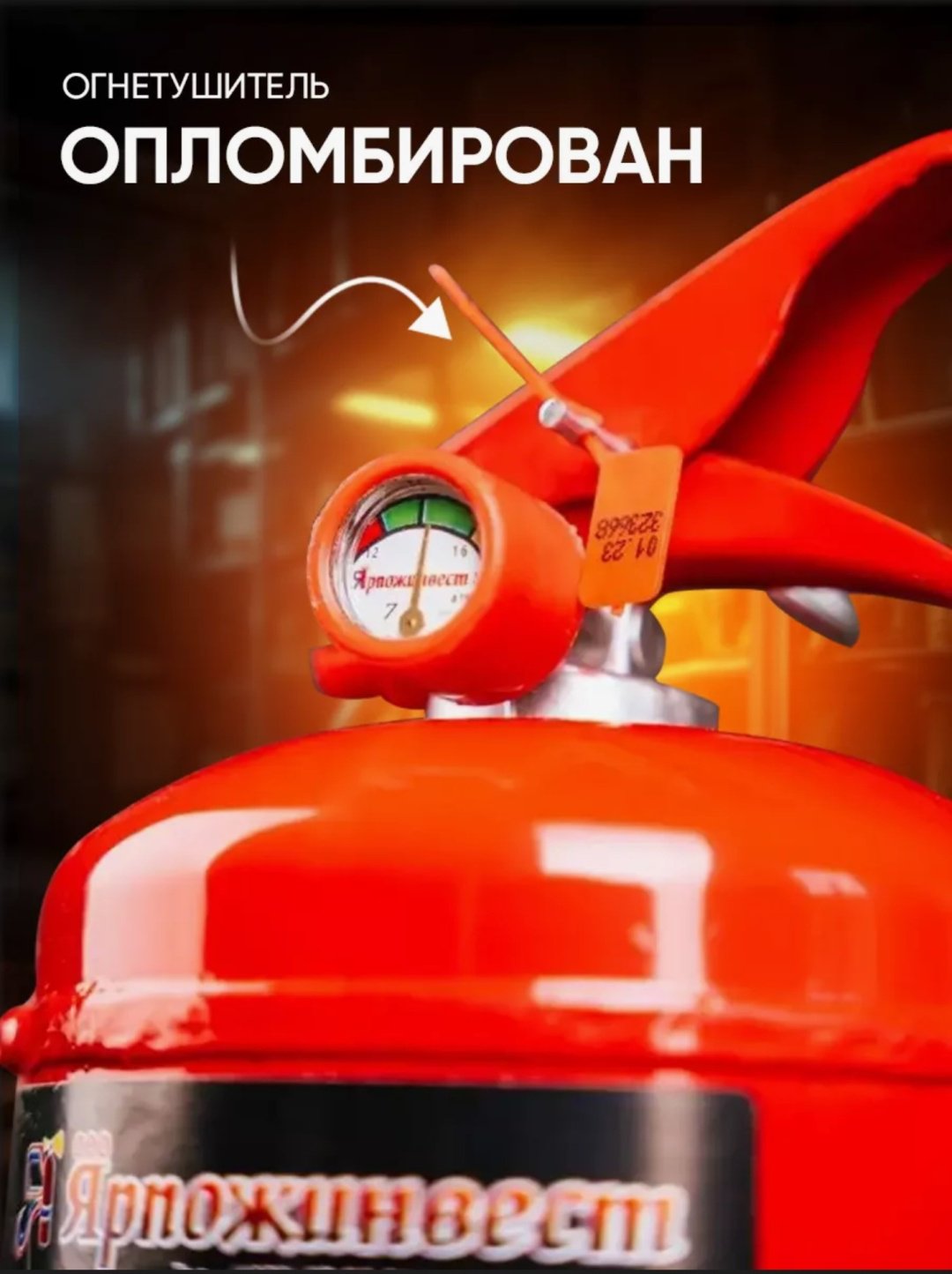Огнетушитель порошковый Ярпожинвест 2 кг, арт. ОП-2