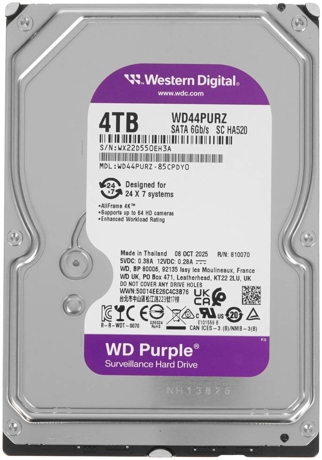 HDD Western Digital WD44PURZ 4000 Гб купить,NaN