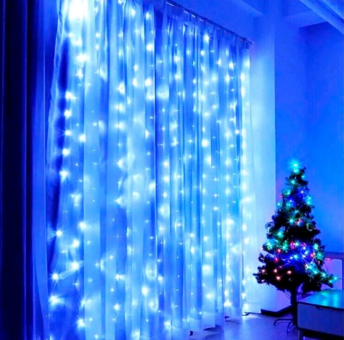 Электрогирлянда Штора Led Light цвет свечения синий 3 м