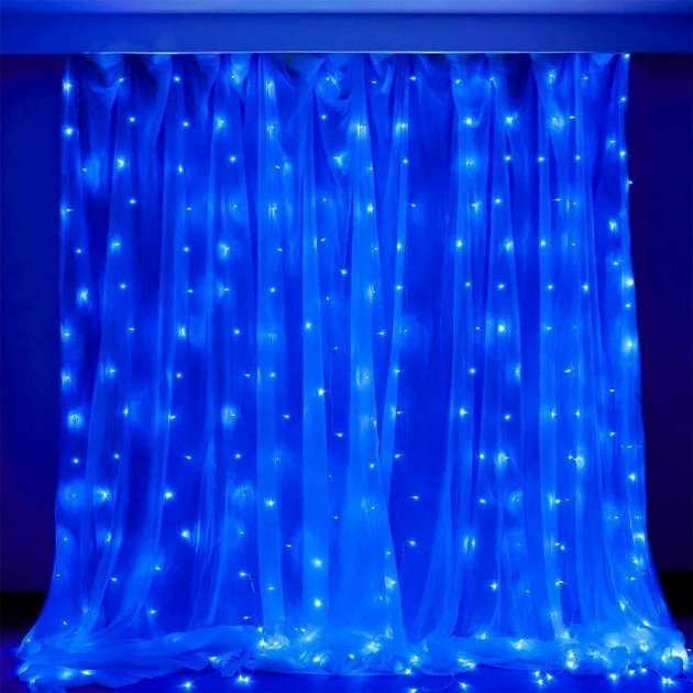 Электрогирлянда Штора Led Light цвет свечения синий 3 м