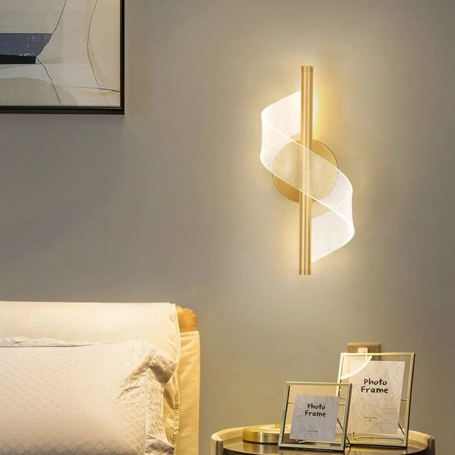 Бра настенный, накладной LED, золотистый