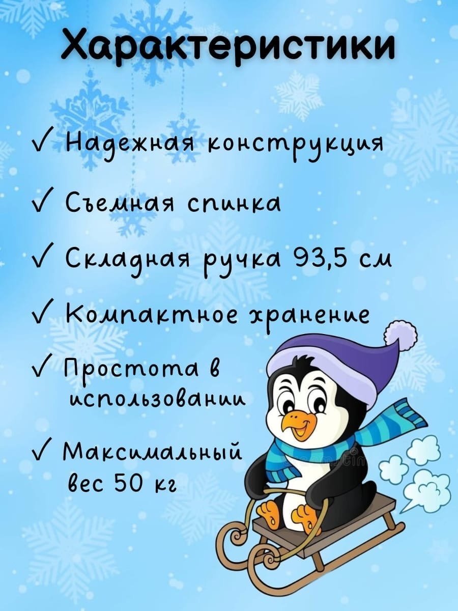 Санки детские со спинкой Алакай, мультиколор
