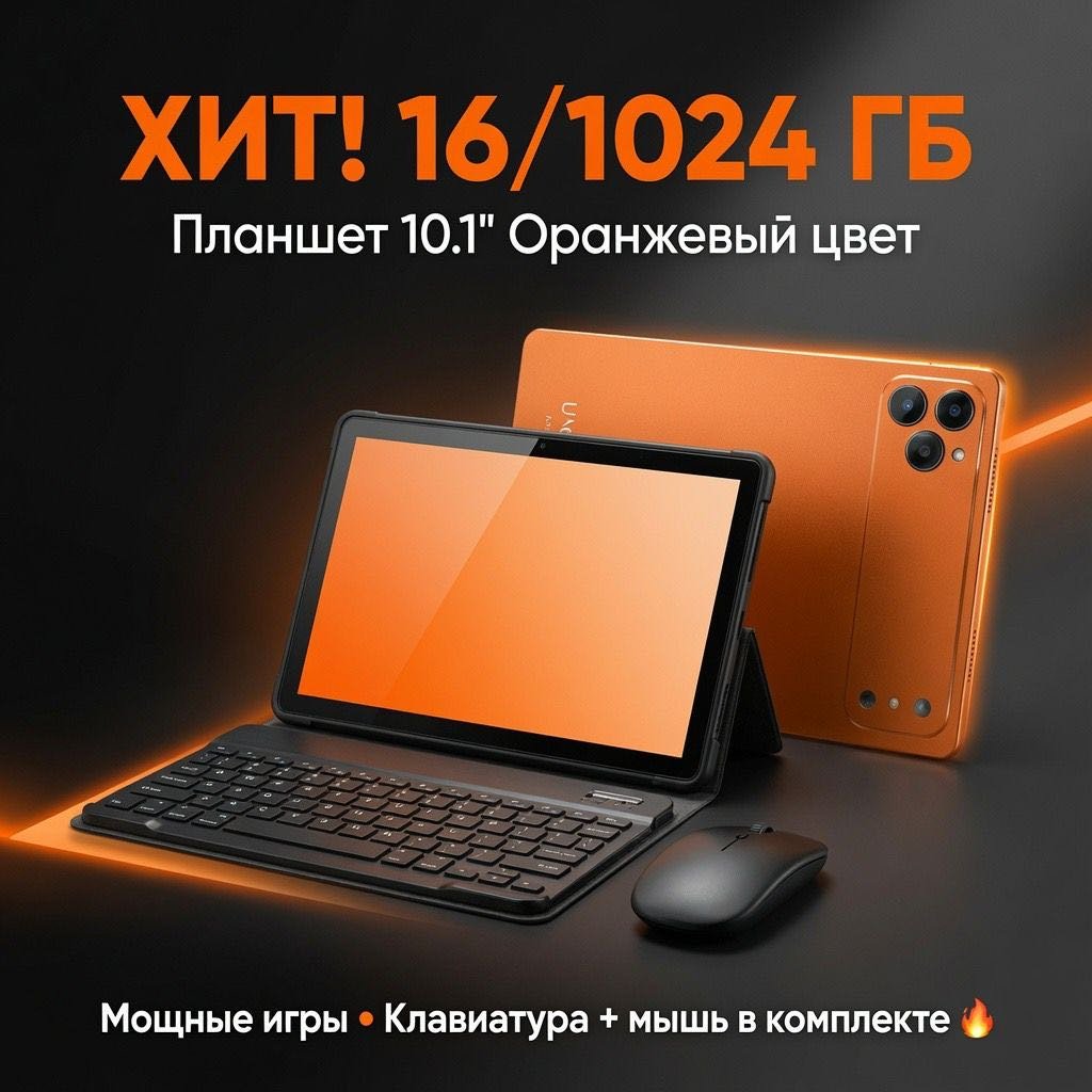 Планшет OZCT 17 max Wi-Fi + 5G 11 дюйм 32 Гб/1024 Гб оранжевый купить,NaN