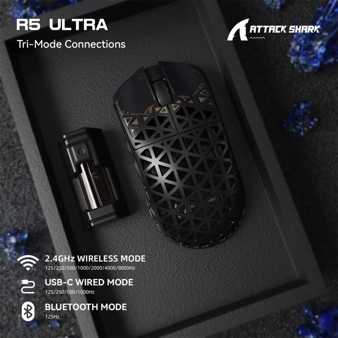 Мышь Attack Shark R5 Ultra черный купить,NaN