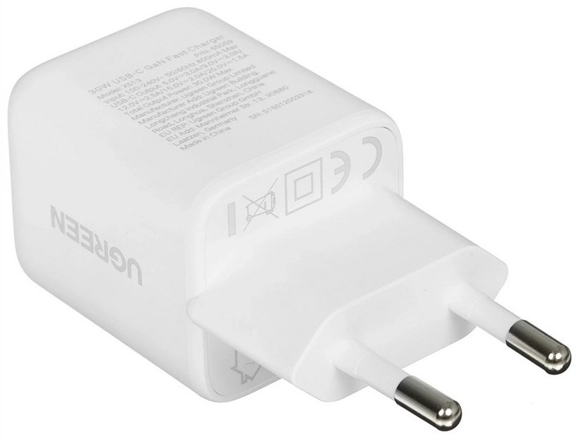 Зарядное устройство Ugreen Ugreen X513 (65009) USB Type-C 30 Вт белый купить,NaN