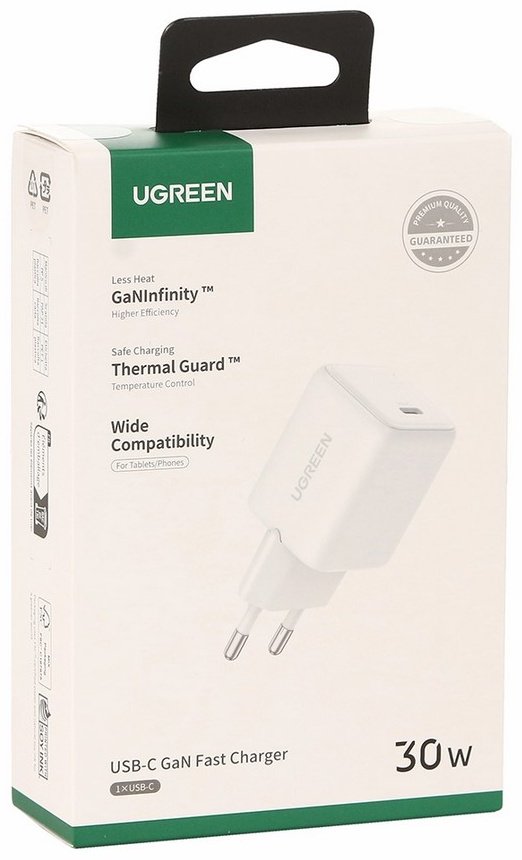 Зарядное устройство Ugreen Ugreen X513 (65009) USB Type-C 30 Вт белый купить,NaN