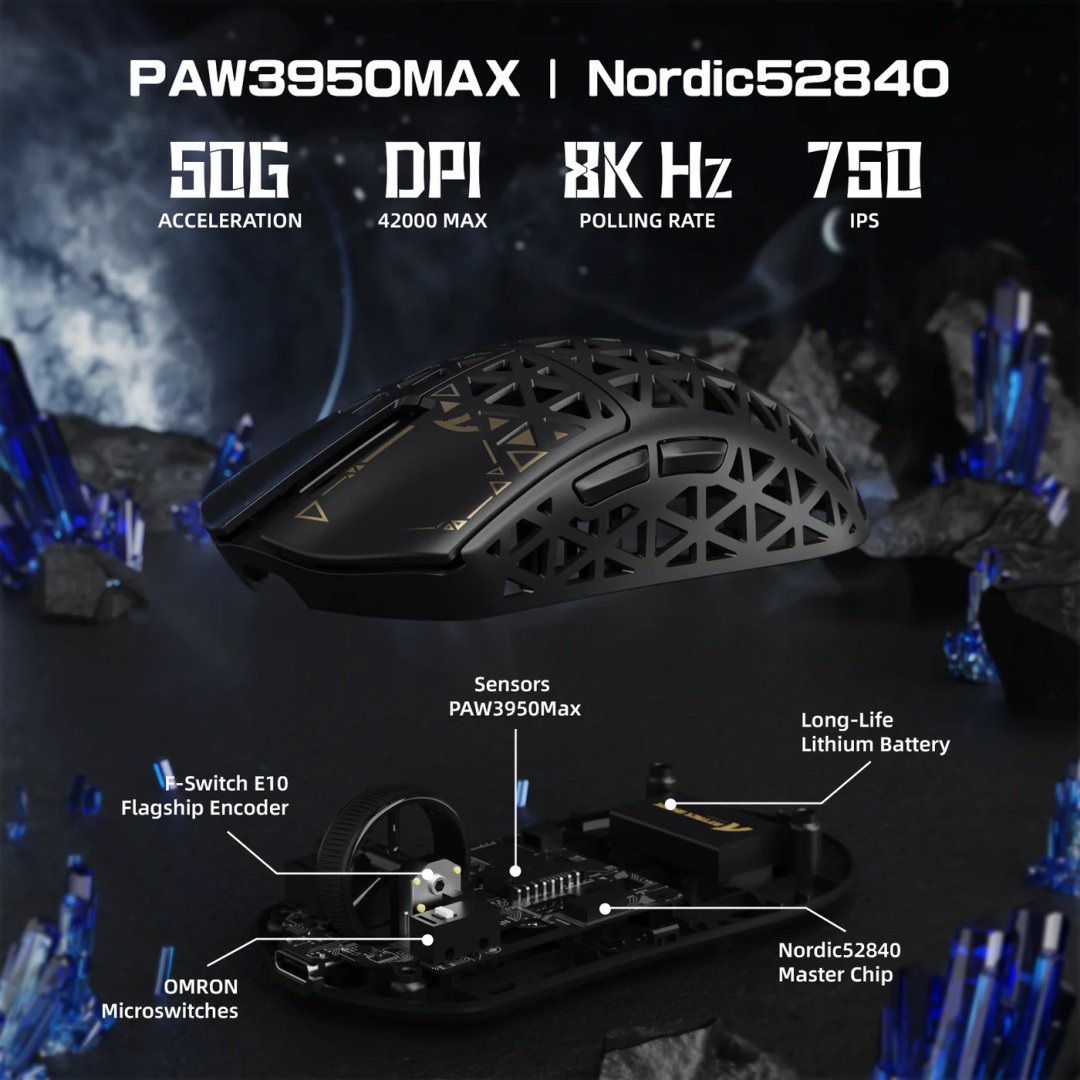 Мышь Attack Shark R5 Ultra черный купить,NaN