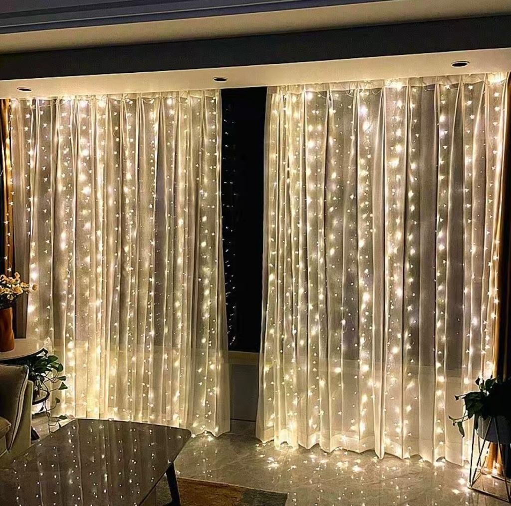 Электрогирлянда Штора LED цвет свечения теплый белый 3 м