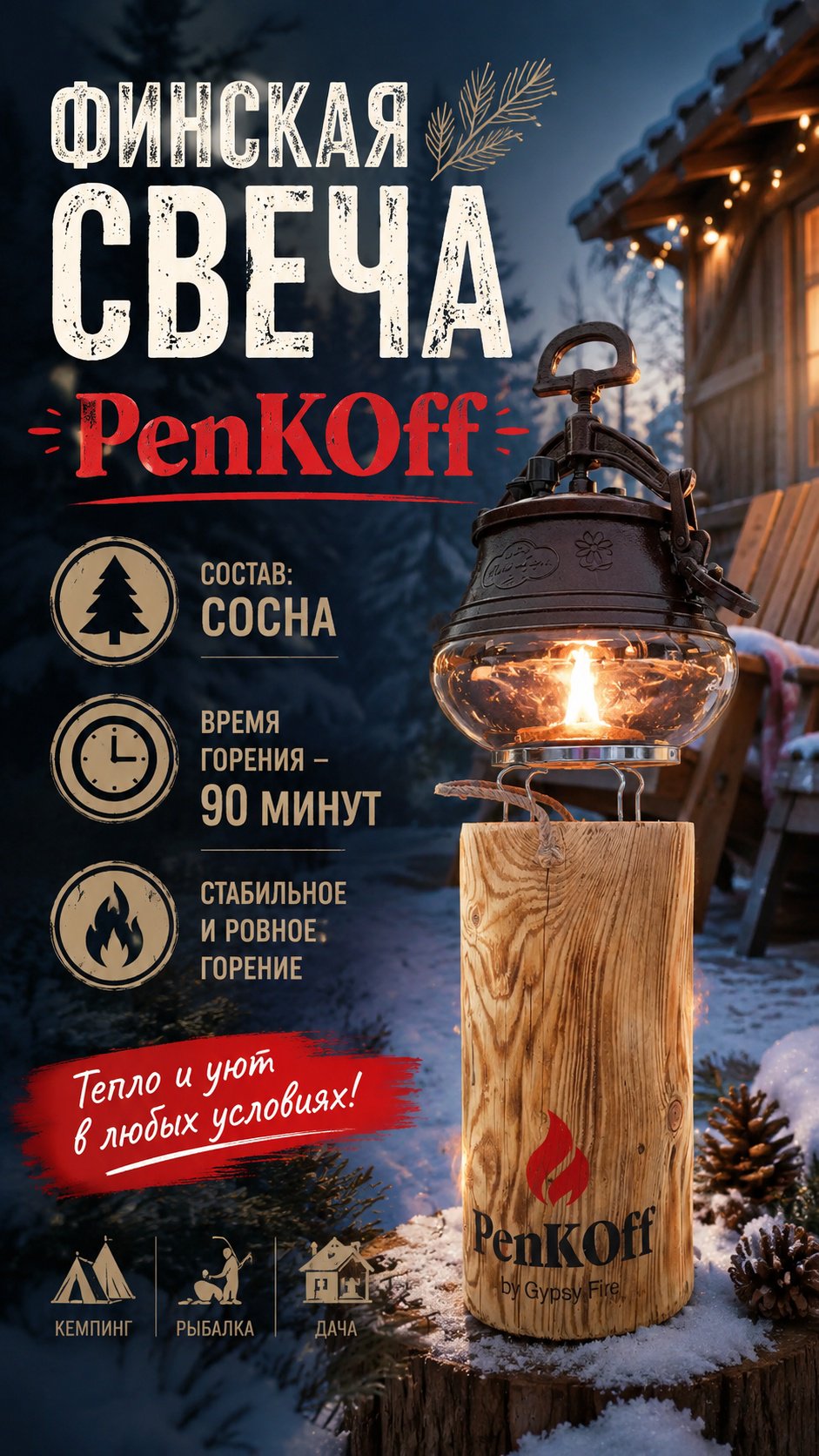 Penkoff финская свеча Костер купить,NaN