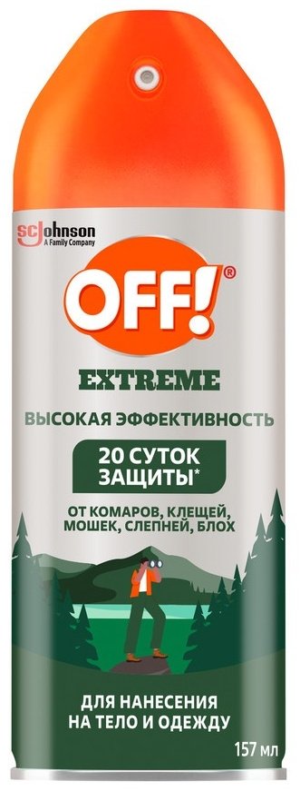 Средство Off Extreme от летающих кровососущих насекомых и клещей репеллентное 157 мл купить,NaN