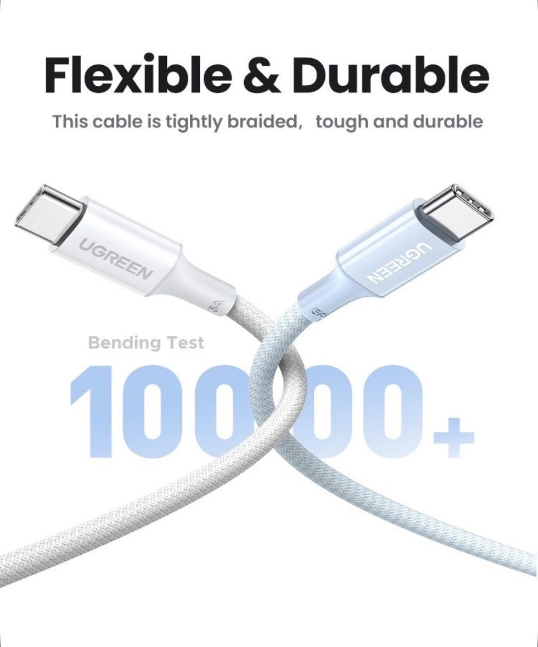 Кабель Ugreen USB TypeC (M), 1 м, L502 (65253) голубой купить,NaN