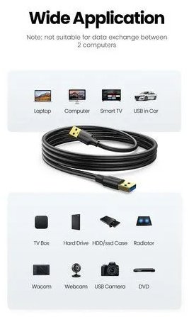 Кабель Ugreen USB 3.0 A - USB 3.0 A 10371 купить,NaN