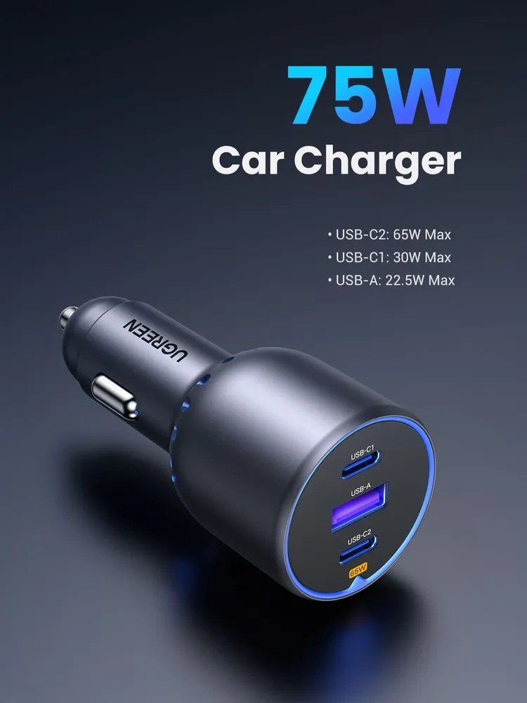 Зарядное устройство Ugreen EC703 USB Type-C, USB 75 Вт черный купить,NaN