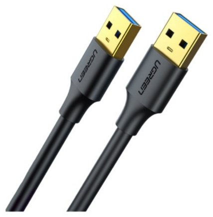 Кабель Ugreen USB Type-A (M), 3 м, Кабель UGREEN USB-A 3.0 Male to Male 3m Black 90576 черный купить,NaN
