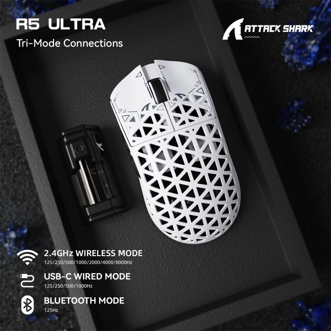 Мышь Attack Shark R5 Ultra белый купить,NaN