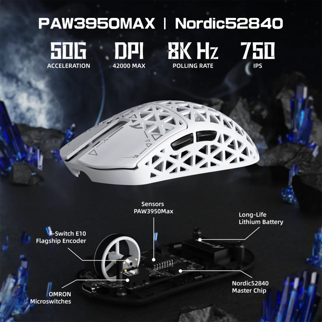 Мышь Attack Shark R5 Ultra белый купить,NaN