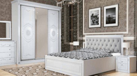 Спальный гарнитур Грандмикс Грация 3Д белый купить,NaN