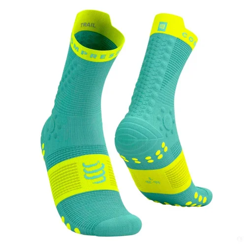 Носки Compressport Pro Racing Socks v4.0 Trail XU00048B-5071 желто-голубые 45-47