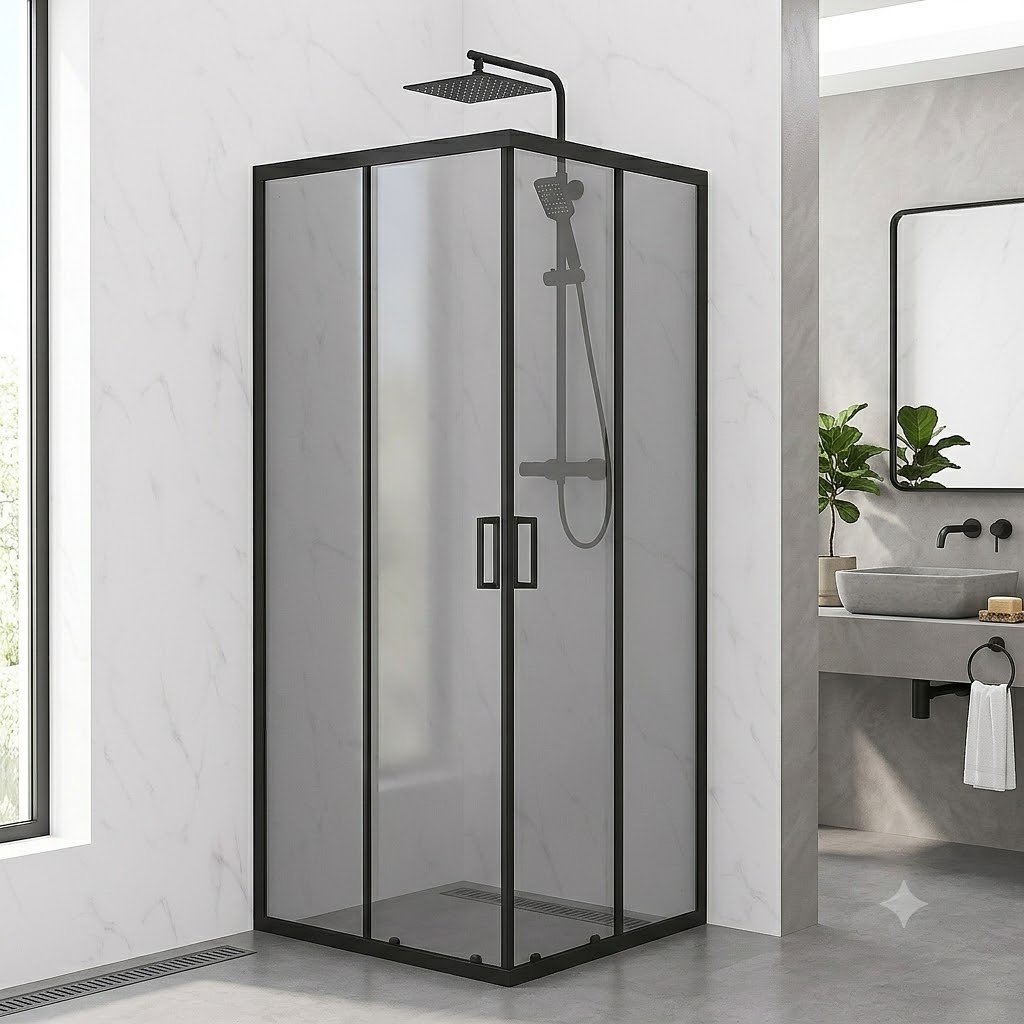 Душевое ограждение KABINKA.KZ двухстенное AP-19-90 Black , 900х1950 мм купить,NaN