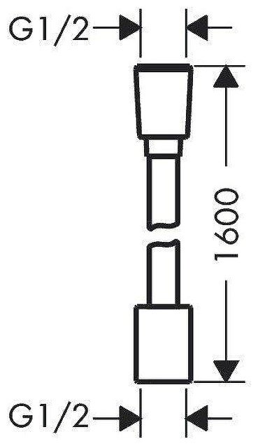 Шланг для душа Hansgrohe текстиль, 160 см, подключение 1/2x1/2