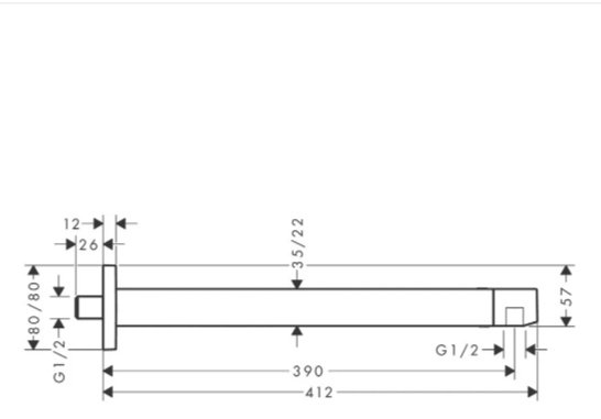 Hansgrohe держатель для душа 390х80 мм Pulsify E 1jet 24337140, латунь купить,181400